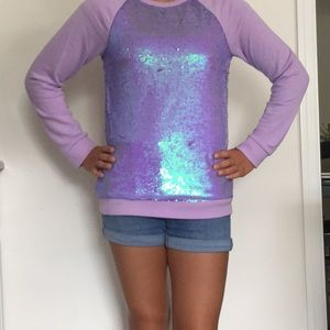 Purple girls Cat & Jack sequin sweatshirt